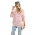 thumbnail image 4 of Baywell Women's Long-Sleeve Knit Button Down Cardigan Sweater, Pink, US 12, 4 of 6