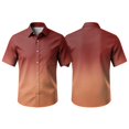 thumbnail image 2 of Gradient Print Casual Shirt for Men Short Sleeve Button Up Pocket Tee Summer Beach Lightweight Breathable Loose Fit Top Vacation Travel Out Activities Comfortable Cool Mens Watermelon Red 4XL, 2 of 6
