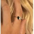 thumbnail image 4 of vylahjewellery Brilliant 2 Ct Pear Cut Mossanite Diamond Ring Plated White Gold 2 Stone Anniversary Ring for Women, 4 of 5