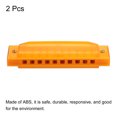thumbnail image 3 of Uxcell Clearly Colorful Translucent Harmonica 10 Hole Yellow ABS Harp Mouth with PVC Box 2 Pack, 3 of 6