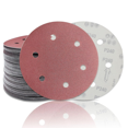 thumbnail image 1 of Disco de lijado de 30 uds, disco de lijado de 225mm (grano 5x40/60/80/120/180/240) para lijadoras de cuello largo, amoladoras de paneles de yeso, papel de lija de 6 agujeros redondos, 1 of 5