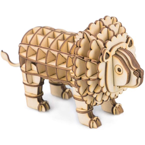 3D DIY Wood Craft Kits, Education Toys Gift for Kids 8 9 10 11 12 Years Old Boys and Girls - Lion 61 Pieces
