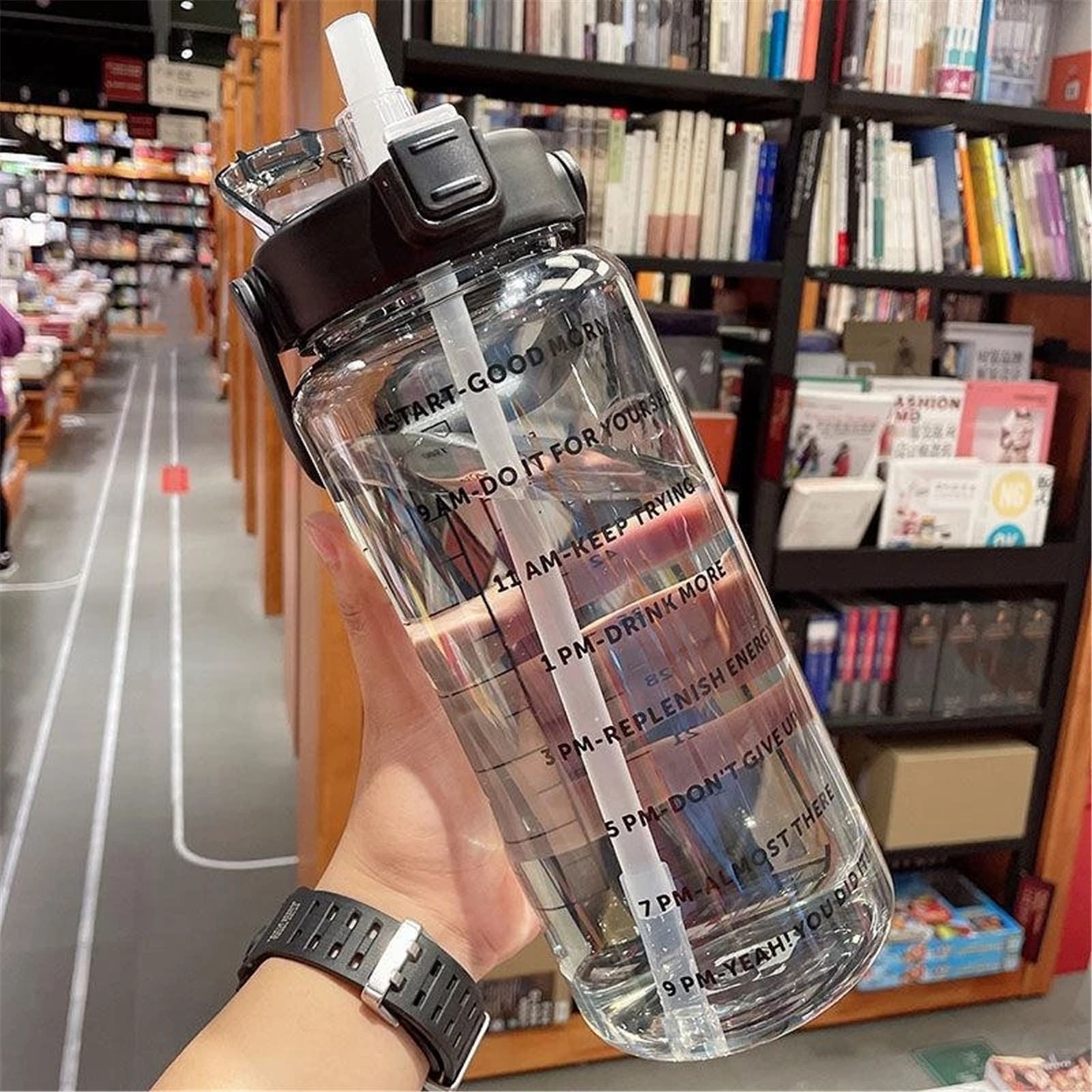 AOHAN 1pcs 600ml Water Bottle with Leak Proof Flip Top Lid Sport Drinking  Bottle with Straw Dishwasher Safe Water Bottle Water Jug with Carrying  Strap