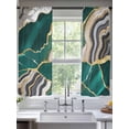 thumbnail image 2 of Green Marble Sheer Curtains 72 Inch Length 2 Panels Set, Grey Gold Texture Vintage Farmhouse Art Voile Window Treatment Rod Pocket Curtains Sheers Drapes for Bedroom/Living Room/Kitchen 52"x72"x2, 2 of 7