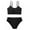 Black, variant on BULLPIANO Girl's 2 Piece Swimsuit Sport Solid Color High Waist Bikini Set Bathing Suit