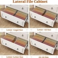 thumbnail image 4 of 2 Drawer File Cabinet, Farmhouse Filing Cabinet for Home Office Fits Letter, Legal, A4 Size, Wood Lateral File Cabinet with Printer Stand, Storage Shelf, White, 4 of 7