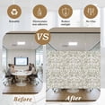 thumbnail image 5 of Farmhouse Sage Green Window Privacy Film, Vintage Flower Leaf Botanical Static Cling UV Sun Blocking Heat Control Window Tint Day and Night, Non-Adhesive One Way Windows Privacy Cover 17.7''x78.7'', 5 of 7