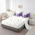 thumbnail image 3 of Butterfly Flowers Bed in a Bag King Size Comforter Set 7 Pieces,Blue Purple Ombre Art Oil Painting Floral Bedding Sets Rustic Aesthetic Animal Daisy Flower Sheet Set with Comforter, 3 of 5
