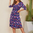 thumbnail image 4 of Qiopertar Robe d'Été Décontractée pour Femmes à Manches Courtes Col en V Hauteur Genou Grandes Économies de Vacances! à Moins de 5$ jusqu'à 90 % de Réduction, 4 of 8