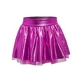 thumbnail image 6 of Aiihoo Kids Girls Jazz Dance Performance Outfit Mock Neck Short Sleeve Sequins Metallic Shirt Crop Top with Shiny Tutu Skirt Streetwear Rose 12, 6 of 6