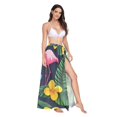 thumbnail image 2 of FORMRS Womens Long Sarong Beach Wrap Semi-Sheer Bikini Skirt Bathing Swimsuit Cover Up, Flamingo Floral Pattern, 2 of 7