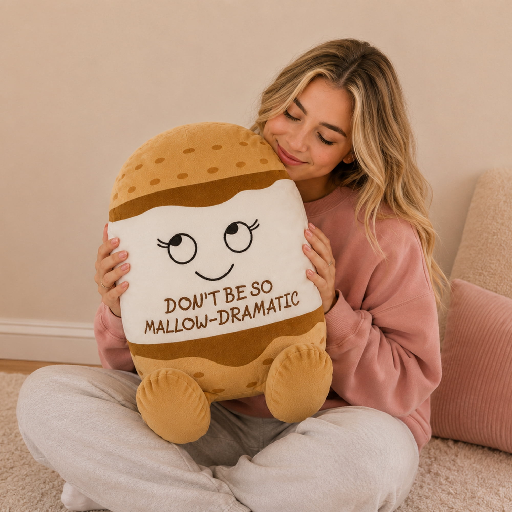 Jumbo Snarky Marshmallow Stuffed Plush Toy, Funny Soft Collectible Plush Character, 12M+