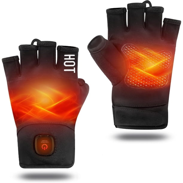 Guantes sin dedos térmicos y recargables para invierno