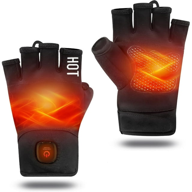 Guantes sin dedos térmicos y recargables para invierno