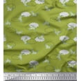 thumbnail image 3 of Soimoi Green polyester Crepe Fabric Cloud & Watercolor Bird Print Fabric by Yard 52 Inch Wide, 3 of 3