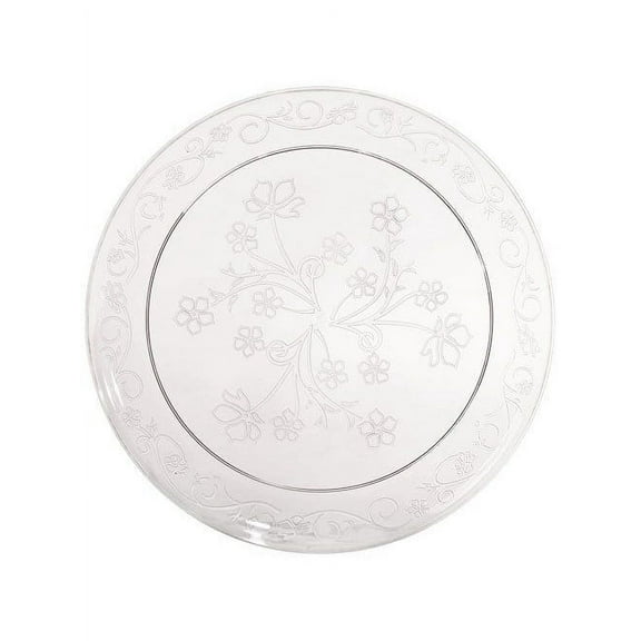 D'Vine 9" Clear Plastic Scroll Luncheon Plates *Case of 120*