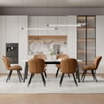 thumbnail image 4 of Hawsaiy Upholstered Dining Chairs Set of 6, Modern Kitchen Chairs with Backrest and Metal Legs, 19" Seat Height,Brown, 4 of 9