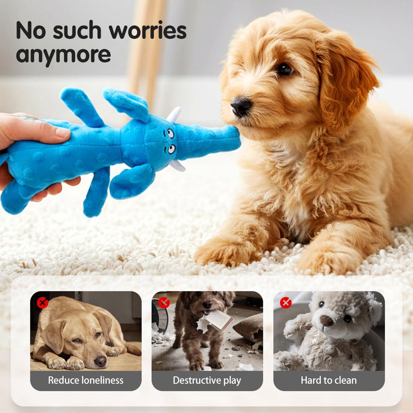 BSJJY Pet Squeaky Toy B, Interactive Soft Puppy Chew Toy, Indestructible for Small to Medium Dogs, Long-Lasting, Cute Design