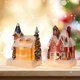 thumbnail image 1 of 2Pcs Christmas Houses with Lights Decorations for Shop Window Coffee BLESIY Esculturas, 1 of 6