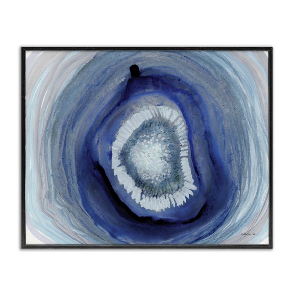 Stupell Industries Contemporary Deep Blue Water Layers Abstract Modern Black Framed Giclee Art, 14 x 11, by Stellar Design Studio