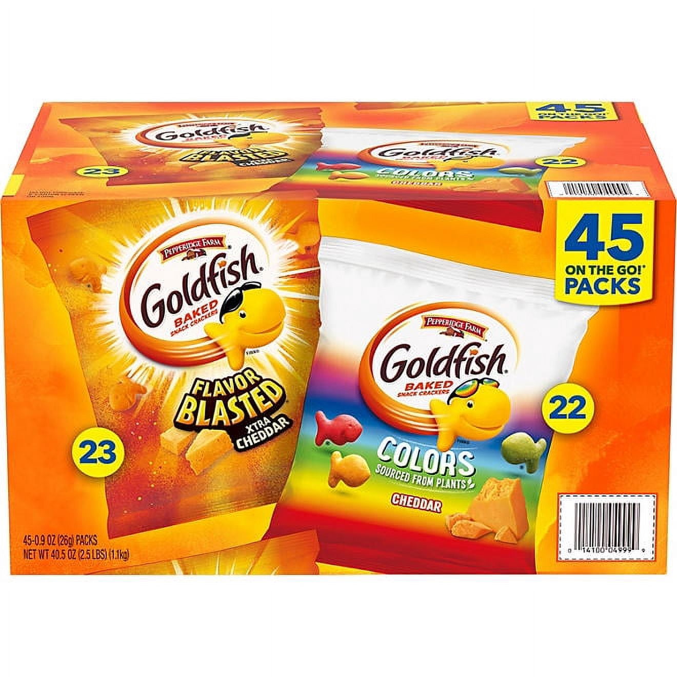 pepperidge farm goldfish vty pack xtra cheddar flavor blasted 45ct