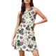 thumbnail image 1 of WILLBEST Faldas Para Mujer Vestido De Verano Informal Con Estampado Para Playa, Elegante, Flotante, De Longitud Media, Con Cuello Redondo Y Sin Mangas, 1 of 3
