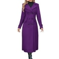 thumbnail image 6 of Women's Elegant Business Wool Coat Double Breasted Winter Long Trench Coats 2025 Trendy Long Sleeve Outerwear, 6 of 8