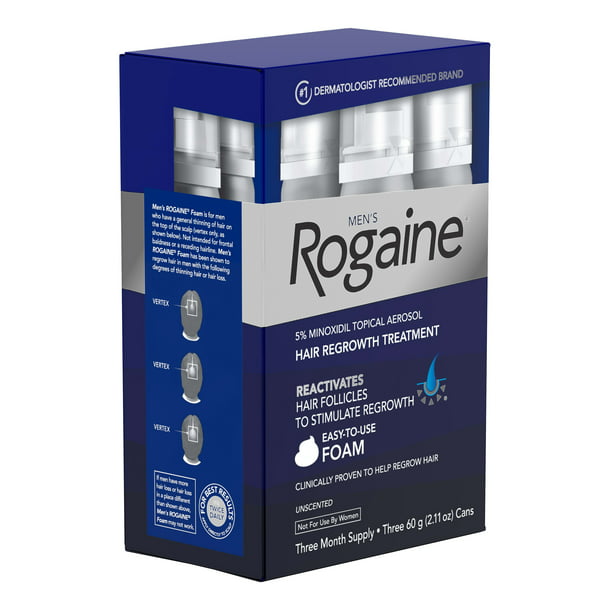 Rogaine 5% Minoxidil Foam Regrowth, 3-month Supply - Walmart.com
