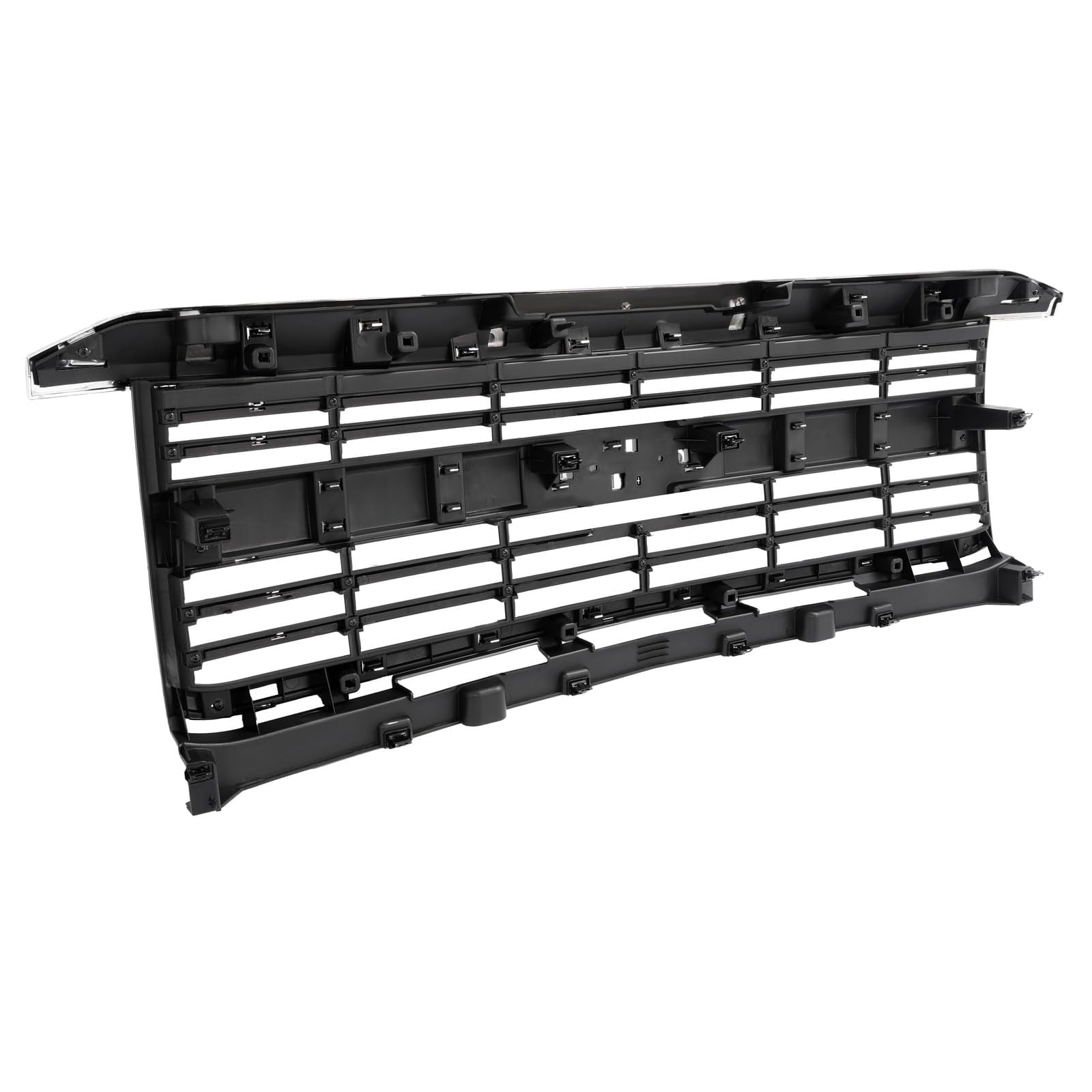 Suitable for Front Upper Grille Grill Compatible with 2015-2019 Chevy Chevrolet Silverado 2500 HD 3500 HD Bumper Upper Hood Grill Replacement for 23335298 Chrome Silvery+Black