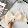 thumbnail image 5 of khonts,Women's Hollow out Bras Underwire Push up Seamless Bra Comfortable Full Coverage Support Bralettes Beige L, 5 of 6