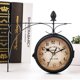 thumbnail image 4 of Reloj de pared de doble cara de estilo europeo, reloj de pared clásico creativo, decoración de rom para el hogar, jardín al aire libre, arte, negro esquí esquí Gafas de esquí, 4 of 5
