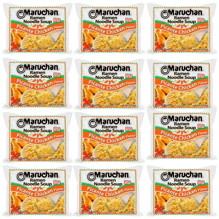 ( 12 Pack ) Maruchan Ramen Noodle Soup, Picante Chicken Flavor (3 oz)
