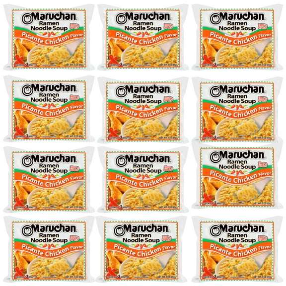 ( 12 Pack ) Maruchan Ramen Noodle Soup, Picante Chicken Flavor (3 oz)