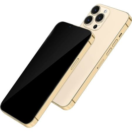 [Metallic] Dummy Phone Display Model Compatible with Phone 13 Pro Max 13 Mini Non-Working Upgraded Metal Frame (13 pro Gold Black Screen)