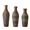 Brown+grey, variant on Hand-Woven PVC Rattan Vases Set of 3,GreyBrown and Beige Striped Floor Vases for Home Decor