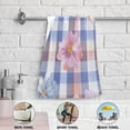 thumbnail image 6 of Blue Pink Gingham Pattern with Flowers Hand Towel Absorbent Bath Towels for Bathroom Sports Gym 28" x 14" Set of 2, 6 of 8
