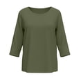thumbnail image 4 of cocolona Womens Summer Tops 3/4 Sleeve Crew Neck Shirts Dressy Casual Loose Pullover Blouses, 4 of 5