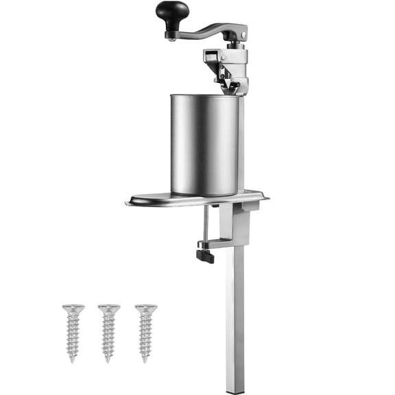 VEVOR Commercial Can Opener, Heavy-Duty Manual Tabletop Cans Opener for Cans Up to 11.8 in Height, Height-Adjustable Can Openers Fixed with Screws & Table Clamp, for Restaurant, Hotel, and Food Store