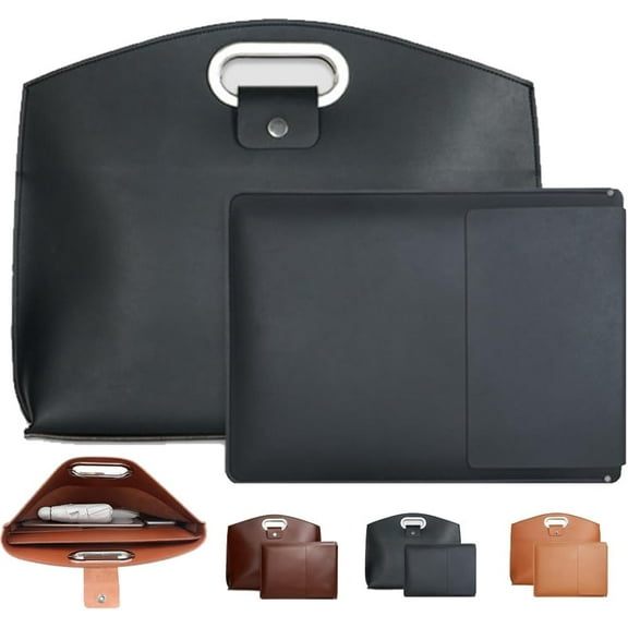 Laptop Tote Bag Set, Waterproof Leather 14-16 Inch 2PCS Women's Laptop Bag with Tote & Briefcase for Work, School, Travel