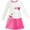 Pink and White, variant on Girls Dress Stripe Cartoon Embroidery Long Sleeve Cotton Dress 4