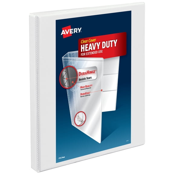 Avery Heavy-Duty View Binder, 0.5" Slant Rings, White (05234)