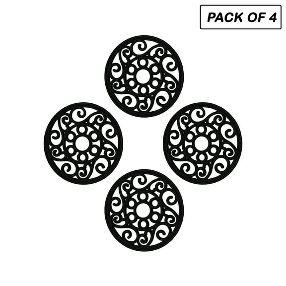 A1HC Rubber Garden Stepping Stone, Round 12-Inch, Set Of 4