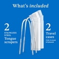 thumbnail image 5 of Mouthology Stainless Steel Tongue Scraper 2 pack with Travel Cases, Removes Buildup & Freshens Breath, Tongue Cleaner for Adults, 5 of 6