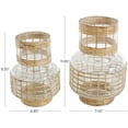 thumbnail image 3 of DecMode 12", 9"H Handmade Rattan Wrapped Glass Vase, Set of 2, 3 of 9