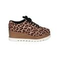 thumbnail image 2 of New Women Qupid Prado-06 Almond Toe Lace Up Double Stacked Creeper Wedge Sneaker, 2 of 5