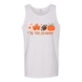thumbnail image 2 of Wild Bobby Tis' The Season Pumpkin Spice Leaves Football Pumpkins Stars Halloween Men Tank Top, White, 3X-Large, 2 of 6
