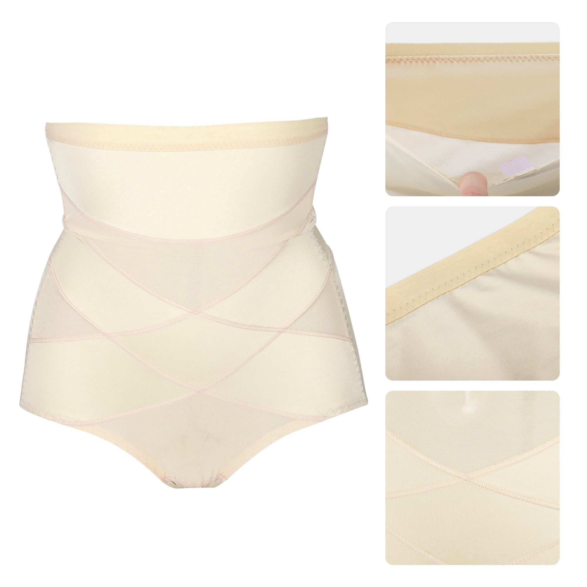 Unique Bargains Women High Waist Slimming Body Shaping Tummy Control Shapewear L Beige