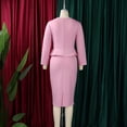 thumbnail image 5 of AURA Womens Elegant Knit Pencil Midi Dress Crew Neck Long Sleeve High Waist Solid Textured Floral, 5 of 10