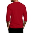 thumbnail image 4 of Trgacdwlo Mens Big and Tall 3/4 Sleeve Shirts Crew Neck Mens Shirts Casual Summer Fall Big and Tall Solid Solor Shirts for Men Red XL, 4 of 6