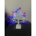 thumbnail image 5 of Zougou Fourth Of July Home Decor, Lighted Tree With 24 Star , Red, White And Blue Decorations For Memorial Day And Parties Patriotic Lighted Tabletop Battery Powered Timer As Shown Free Size, 5 of 9